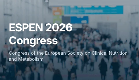 Menschenmenge bei dem ESPEN 2026 Kongress in einem weitläufigen Veranstaltungsort, Schwerpunkt auf Ernährung und Stoffwechsel