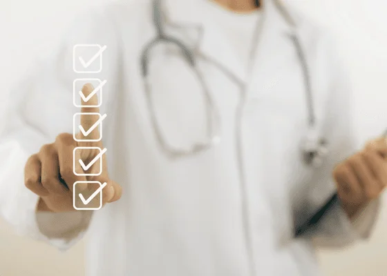 doctor check with the finger